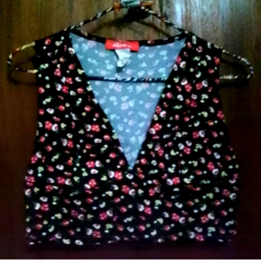 Y2K Floral Crop Top L